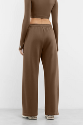 Oversized Wide Leg Jogger - Brown